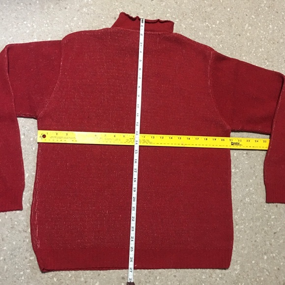 VTG Xmas Santa Sweater Binghamton Knitting Co Inc Made in USA Red XL NWOT - Picture 9 of 12